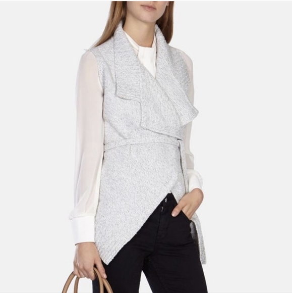 Karen Millen • Belted Sweater Vest Cardigan - Picture 1 of 9